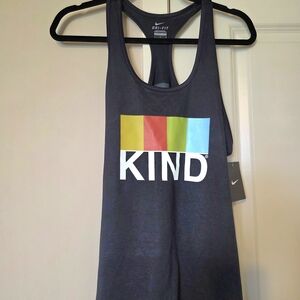 Nike Black 'KIND' Dri-FIT Racerback Tank with Multicolor Graphic